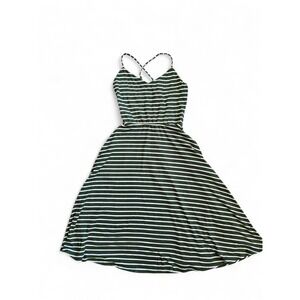 Nina Britton Green White Striped Fit and Flare Dress XS KDR112388-5F